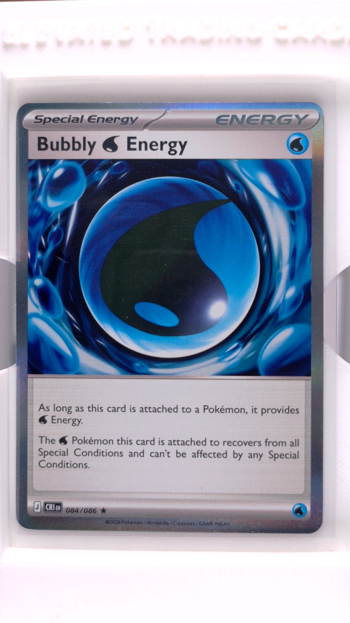 Pokémon: Mega Evolution — Chaos Rising Bubbly Water Energy #084/086 Rare Holo — Front