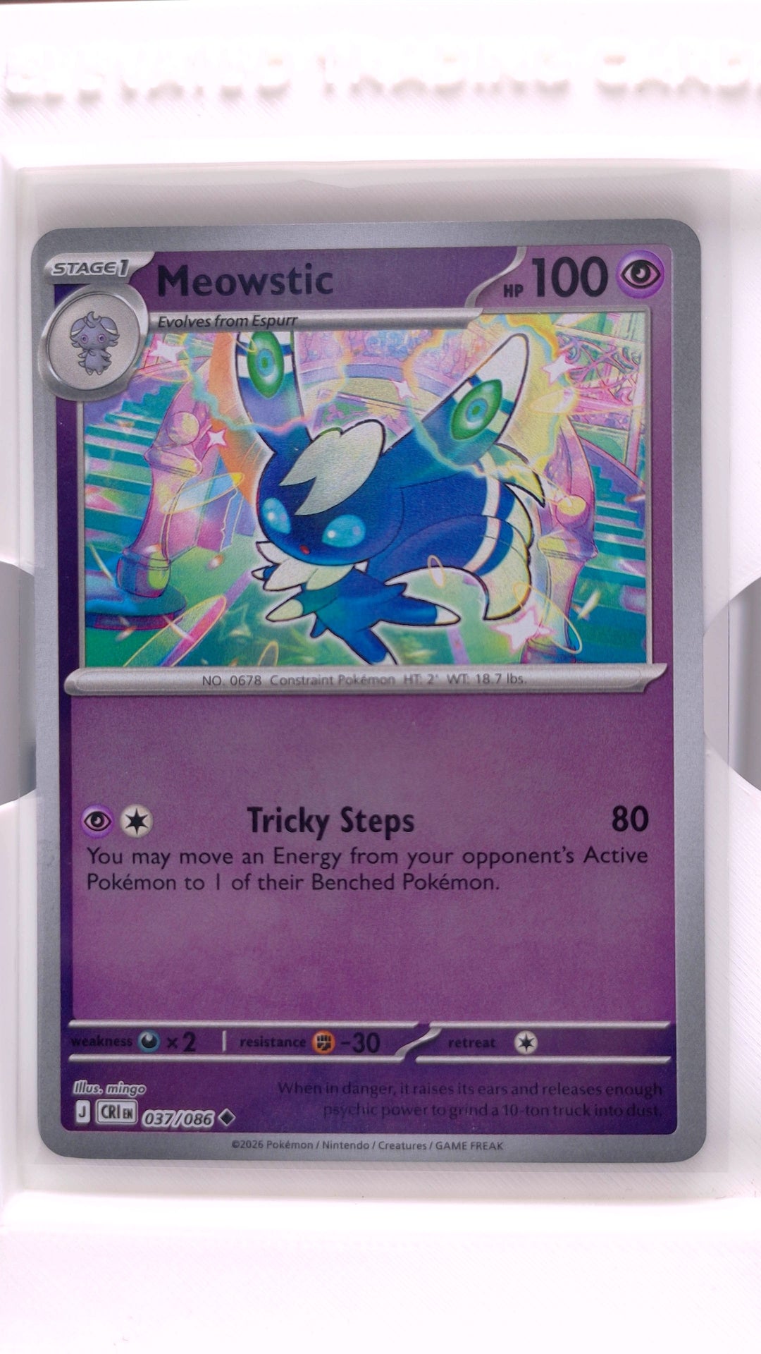 #37 Meowstic Reverse Holo Uncommon - front