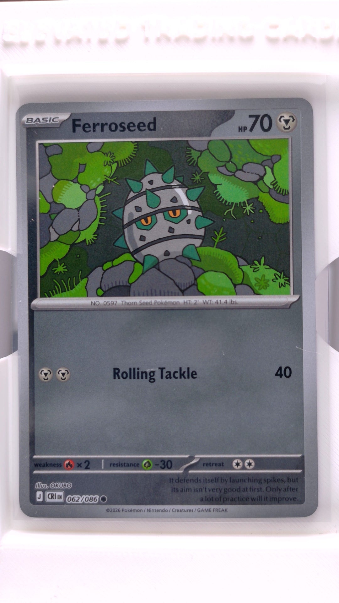 #62 Ferroseed Reverse Holo Common - front