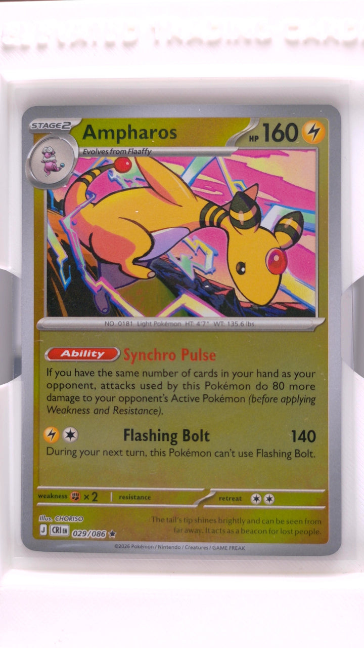 Pokémon: Mega Evolution — Chaos Rising Ampharos #029/086 Rare Reverse Holo — Front