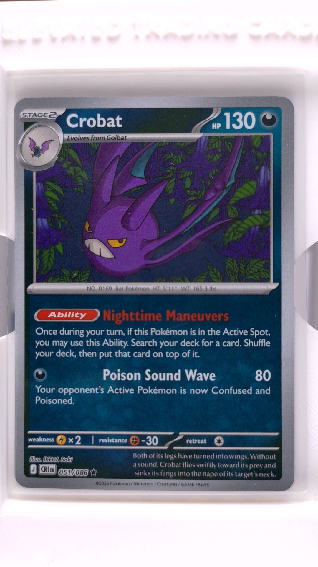 #51 Crobat Reverse Holo Rare - front