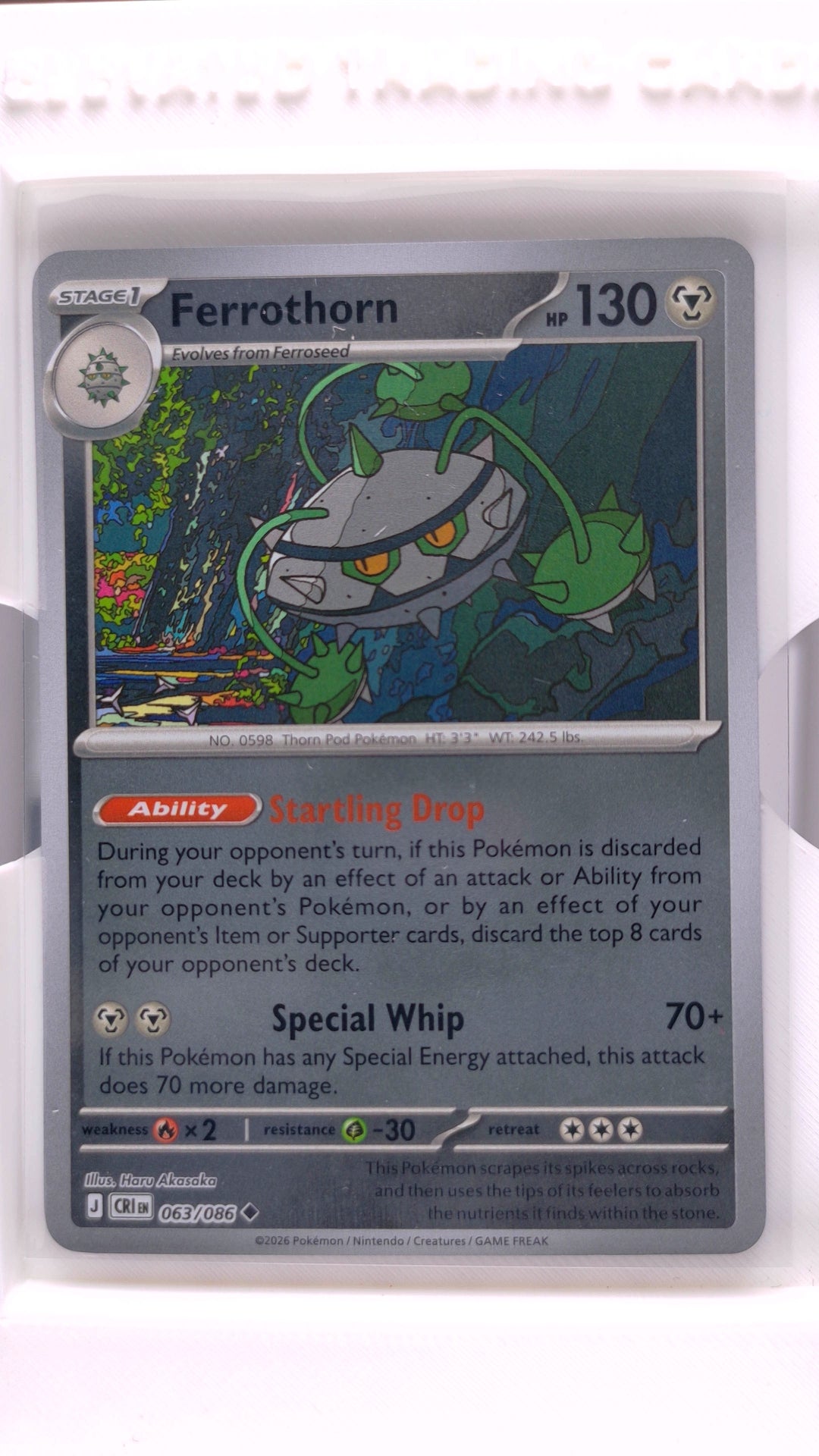 #63 Ferrothorn Reverse Holo Uncommon - front