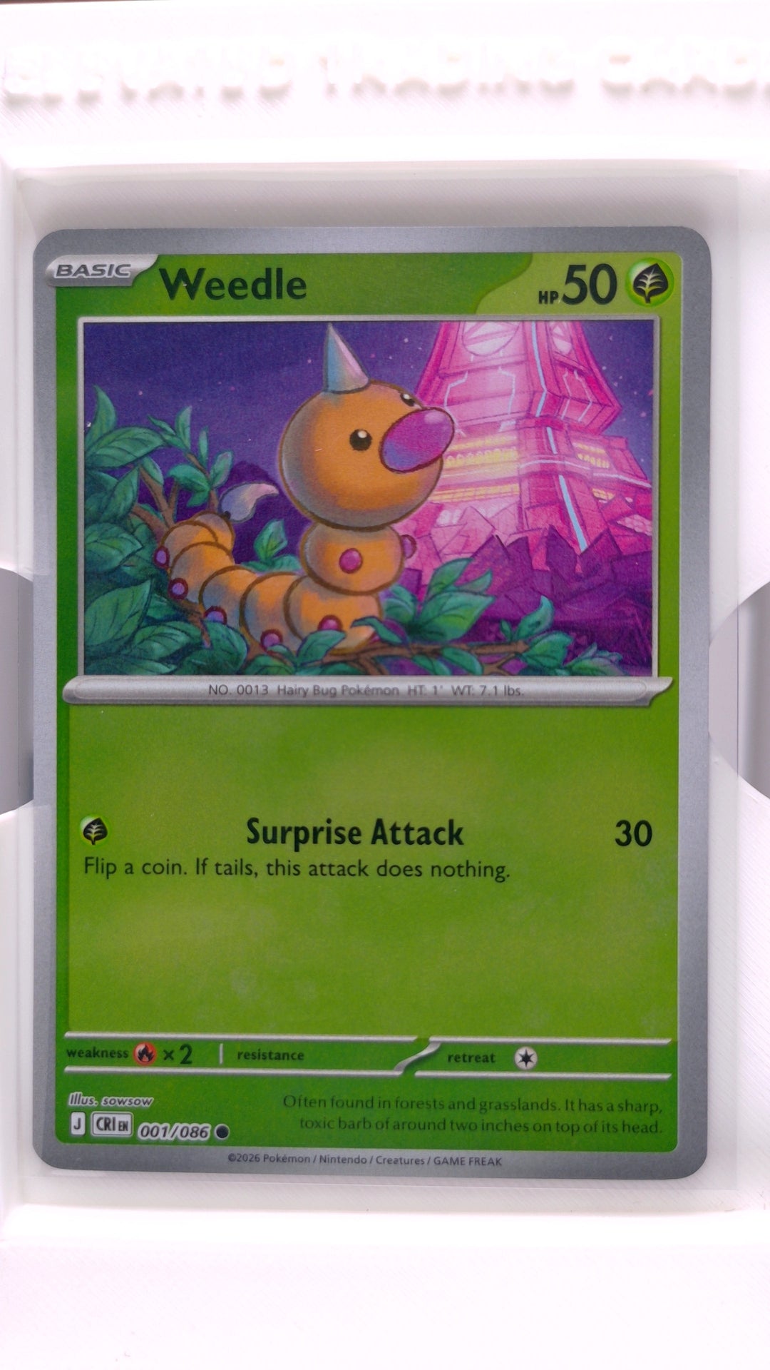 #1 Weedle Reverse Holo Common - front