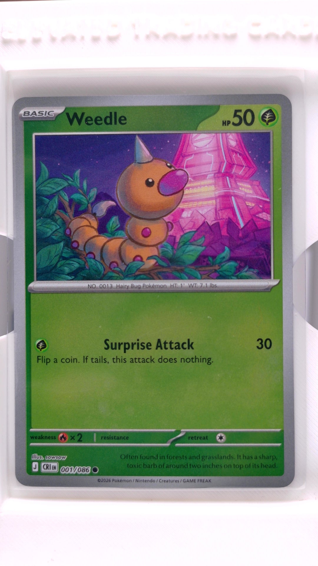 #1 Weedle Reverse Holo Common - front