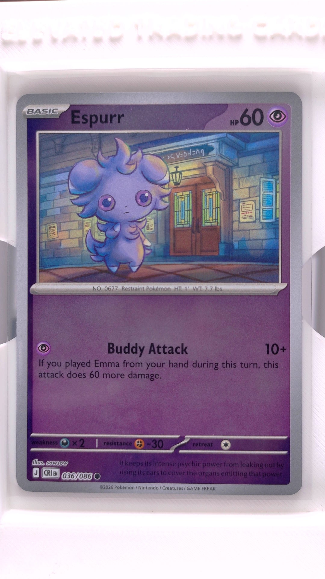 #36 Espurr Reverse Holo Common - front