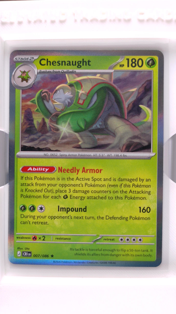 Pokémon: Mega Evolution — Chaos Rising Chesnaught #007/086 Rare Holo — Front