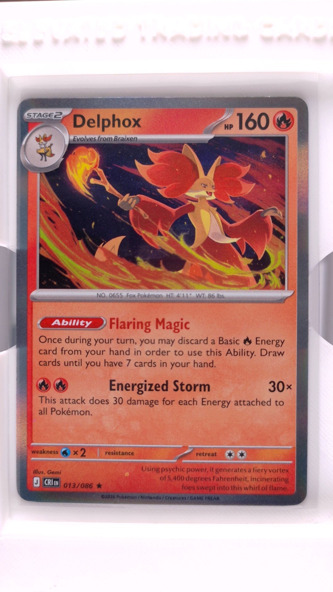 #13 Delphox Holo Rare - front