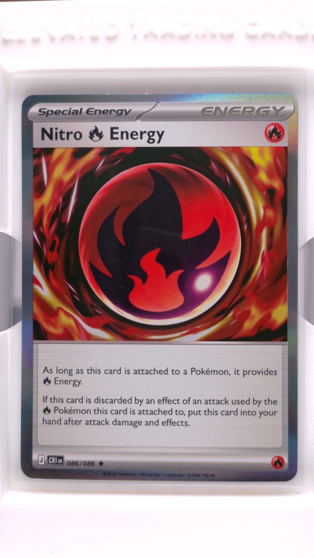 #86 Nitro Fire Energy Holo Rare - front