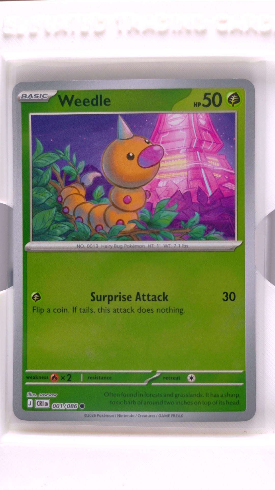 #1 Weedle Reverse Holo Common - front