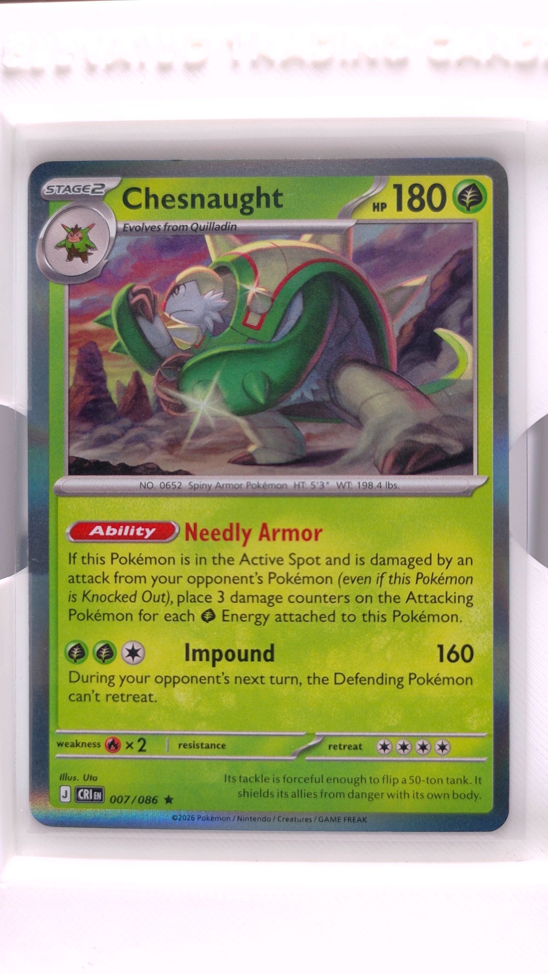 #7 Chesnaught Holo Rare - front