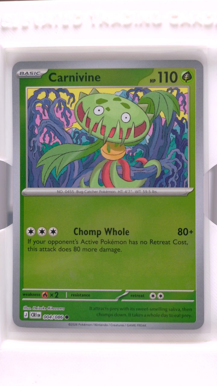 Pokémon: Mega Evolution — Chaos Rising Carnivine #004/086 Common Reverse Holo — Front