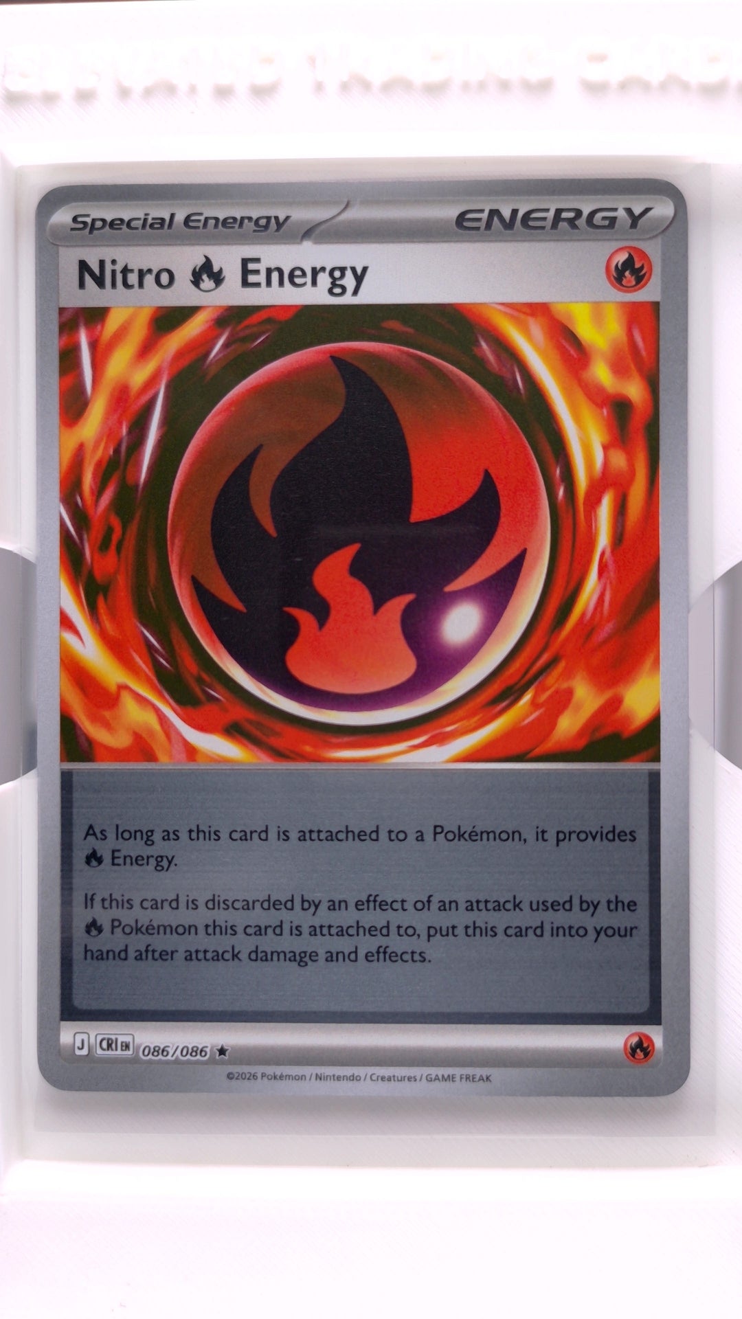 #86 Nitro Fire Energy Holo Rare - front