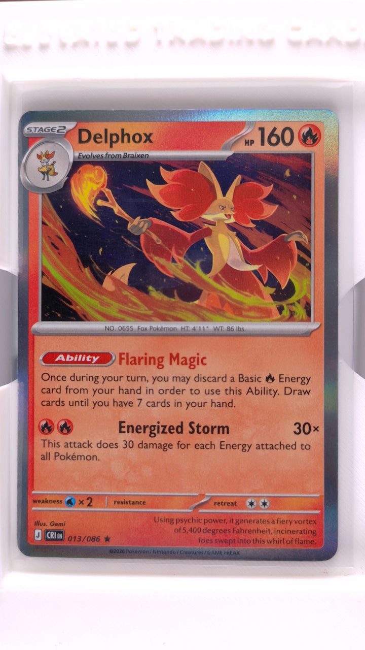 Pokémon: Mega Evolution — Chaos Rising Delphox #013/086 Rare Holo — Front