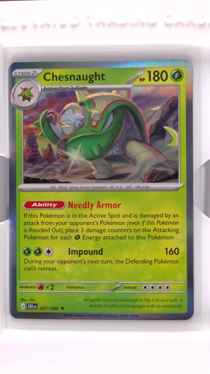 Pokémon: Mega Evolution — Chaos Rising Chesnaught #007/086 Rare Holo — Front
