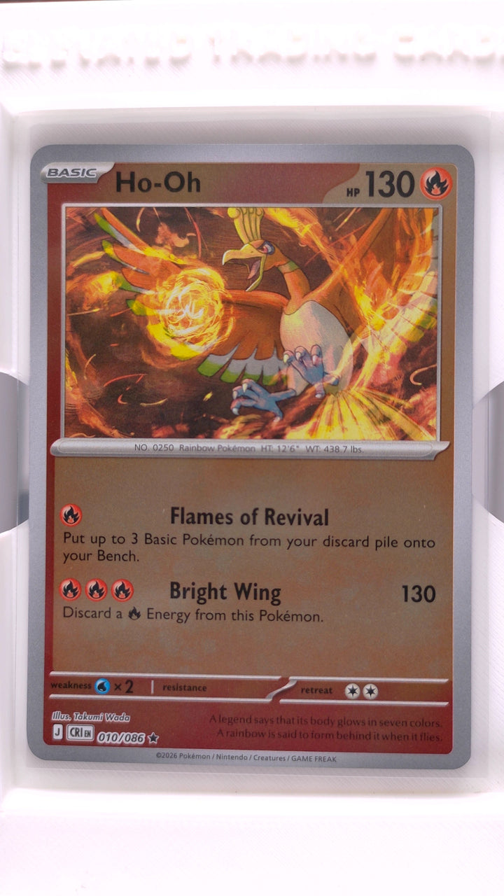 Pokémon: Mega Evolution — Chaos Rising Ho-Oh #010/086 Rare Reverse Holo — Front