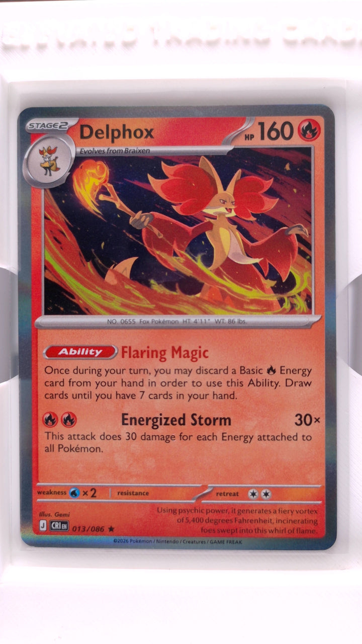 Pokémon: Mega Evolution — Chaos Rising Delphox #013/086 Rare Holo — Front