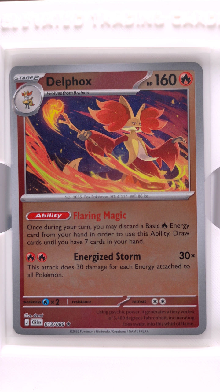 Pokémon: Mega Evolution — Chaos Rising Delphox #013/086 Rare Reverse Holo — Front