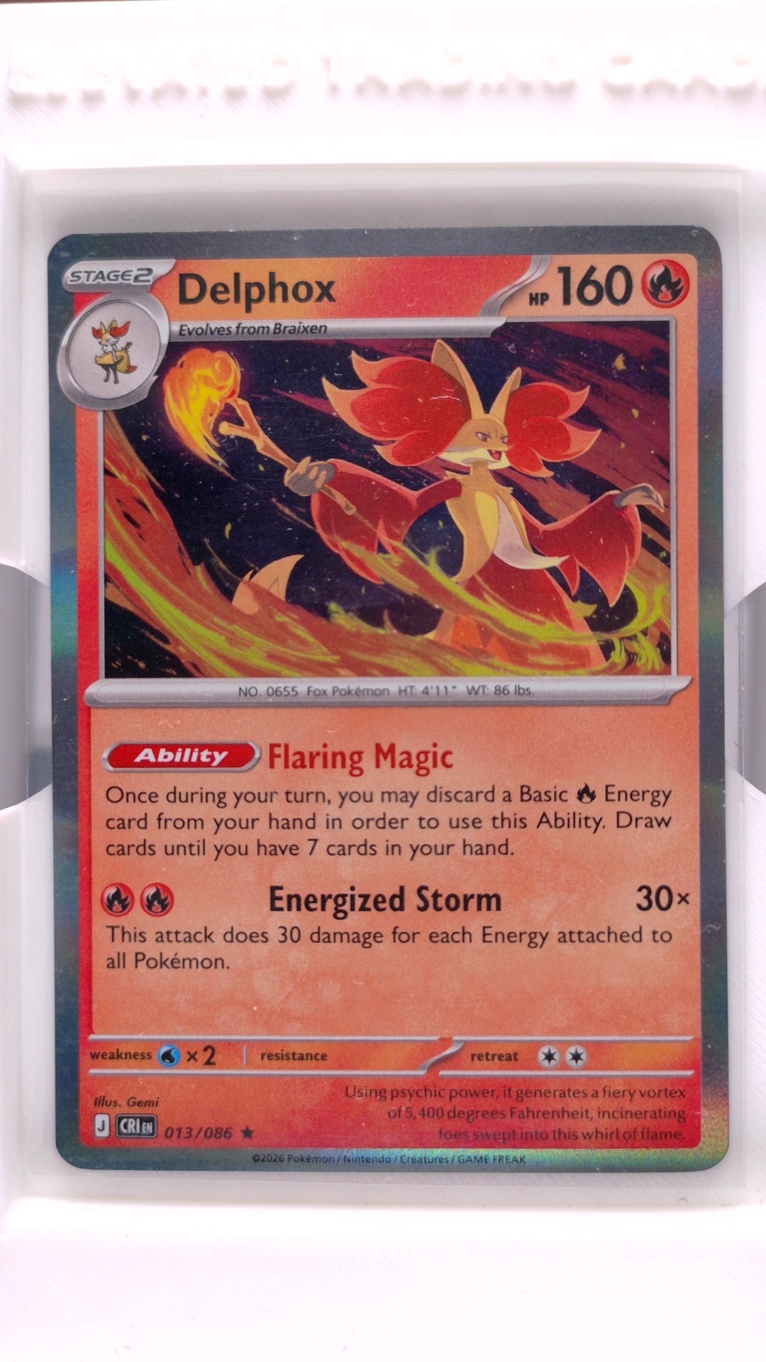 #13 Delphox Holo Rare - front
