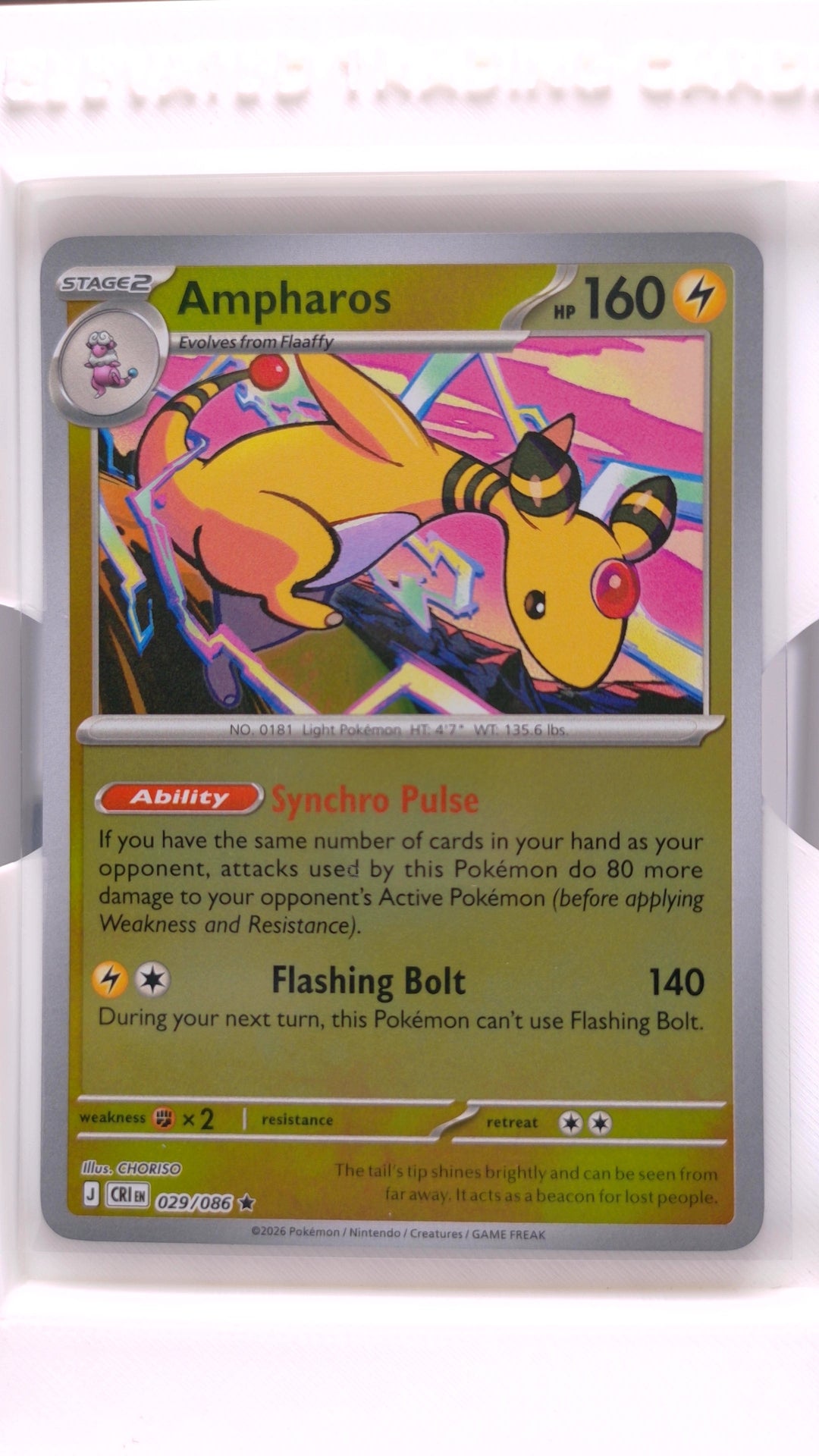 #29 Ampharos Reverse Holo Rare - front