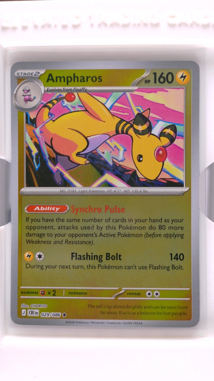 Pokémon: Mega Evolution — Chaos Rising Ampharos #029/086 Rare Reverse Holo — Front