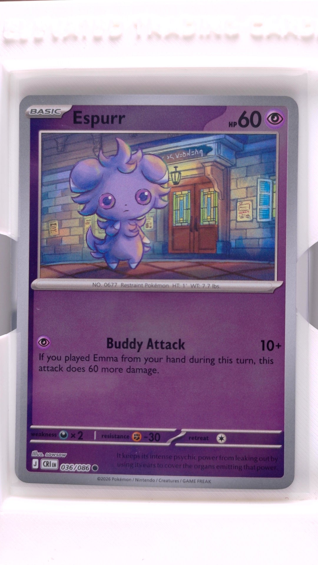 #36 Espurr Reverse Holo Common - front