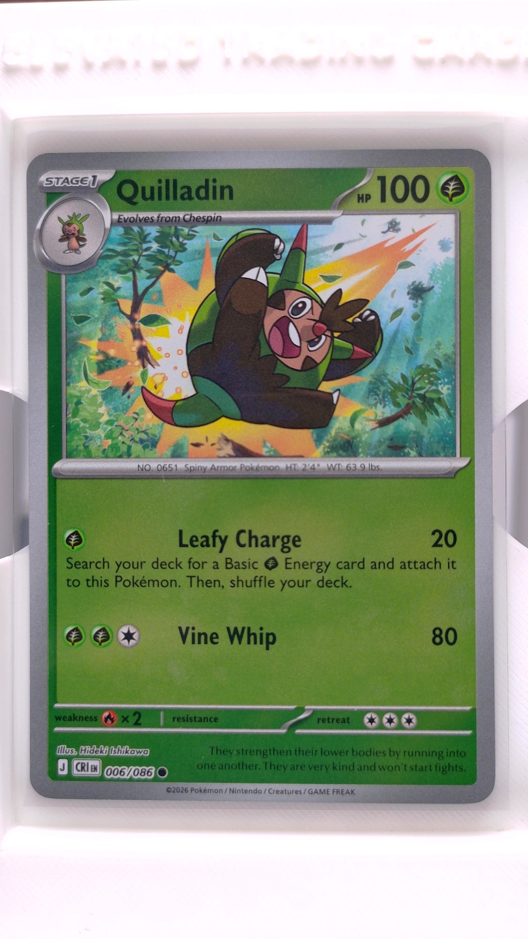 #6 Quilladin Reverse Holo Common - front