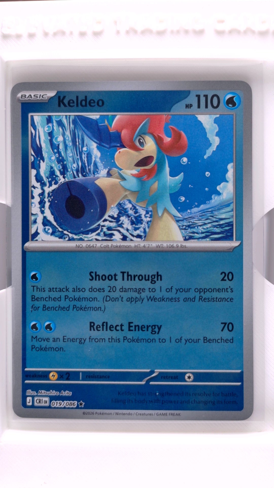 #19 Keldeo Reverse Holo Rare - front