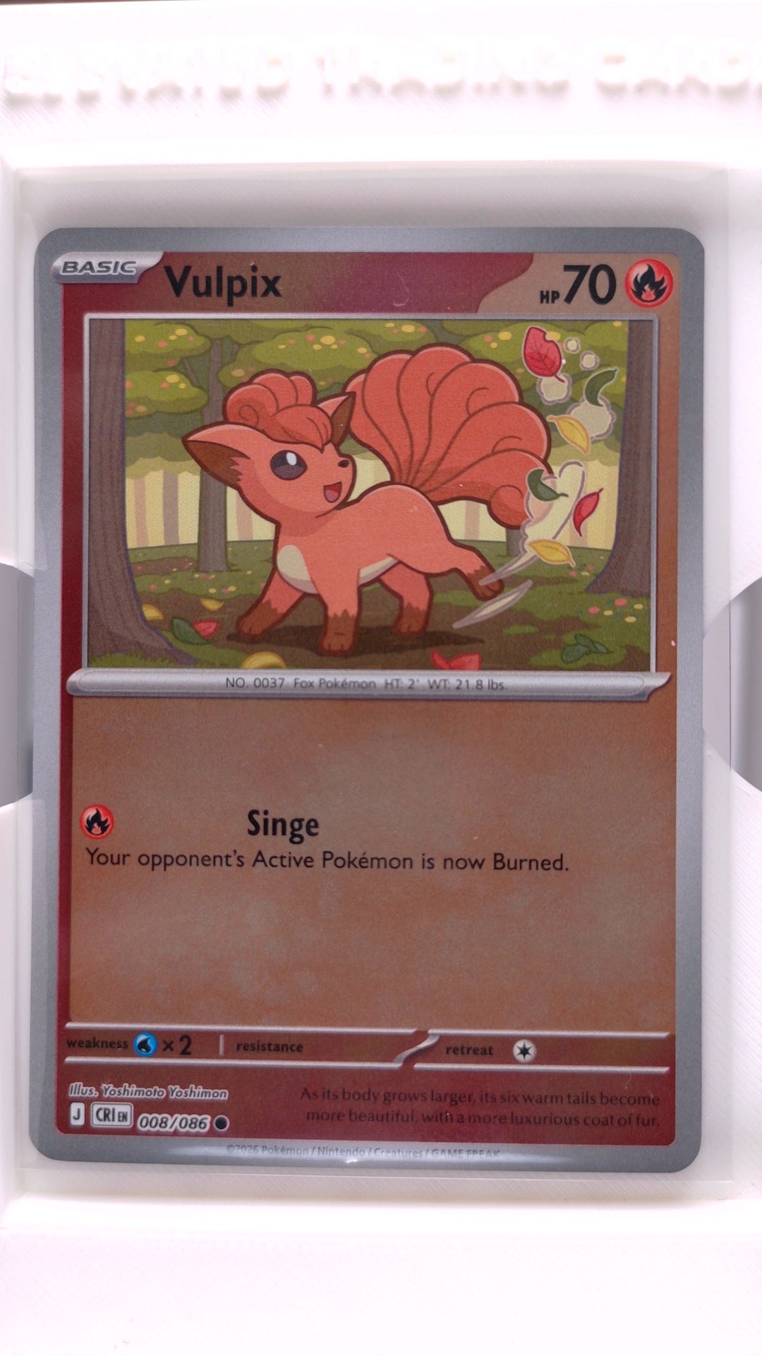 #8 Vulpix Reverse Holo Common - front