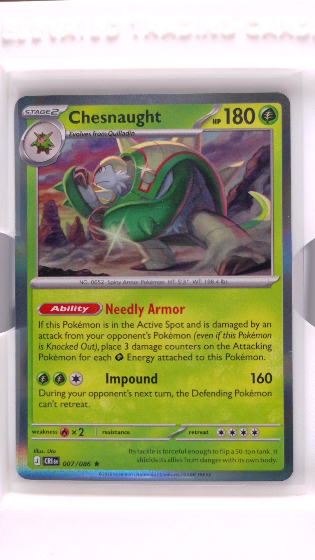 #7 Chesnaught Holo Rare - front