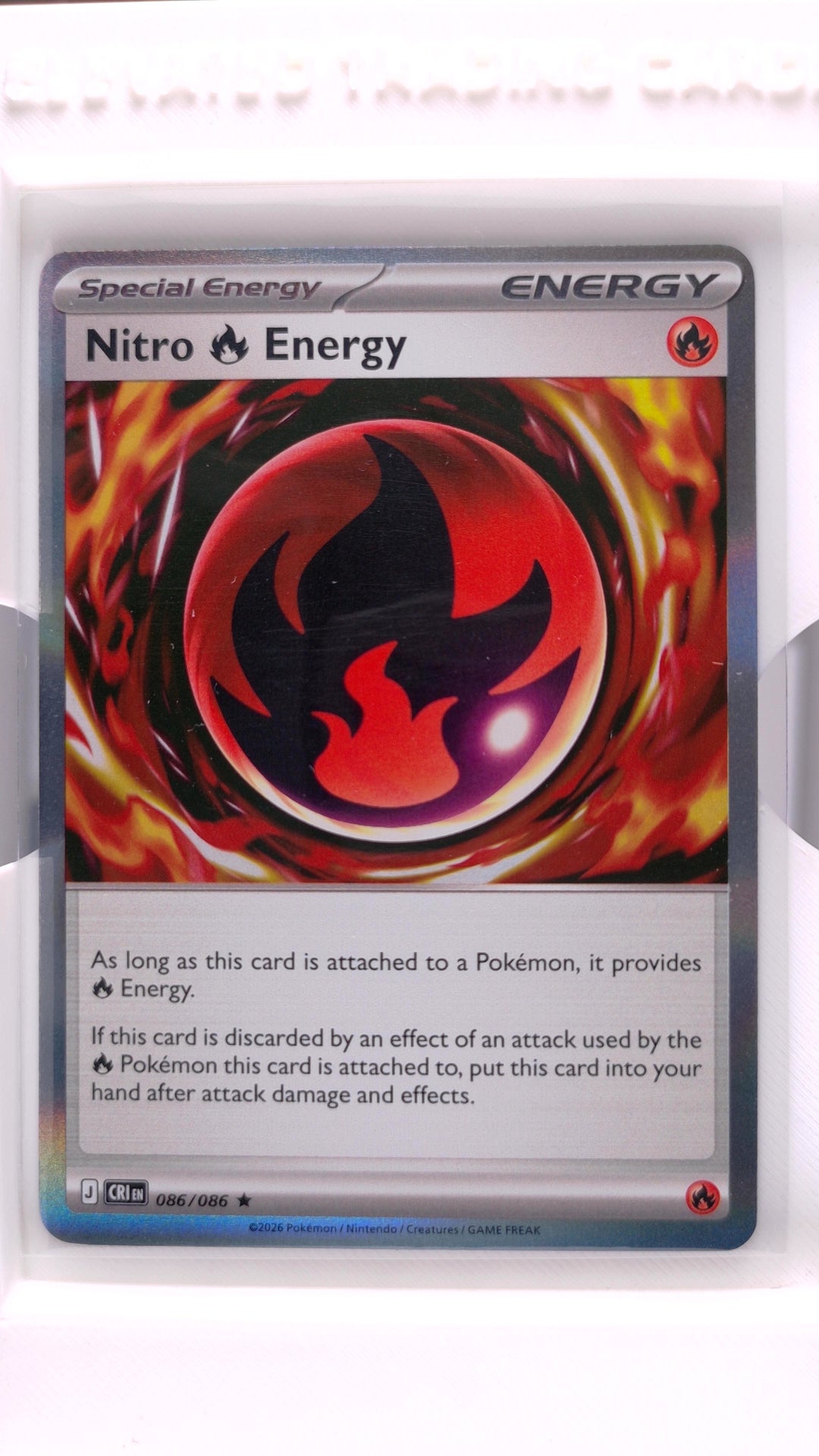 #86 Nitro Fire Energy Holo Rare - front