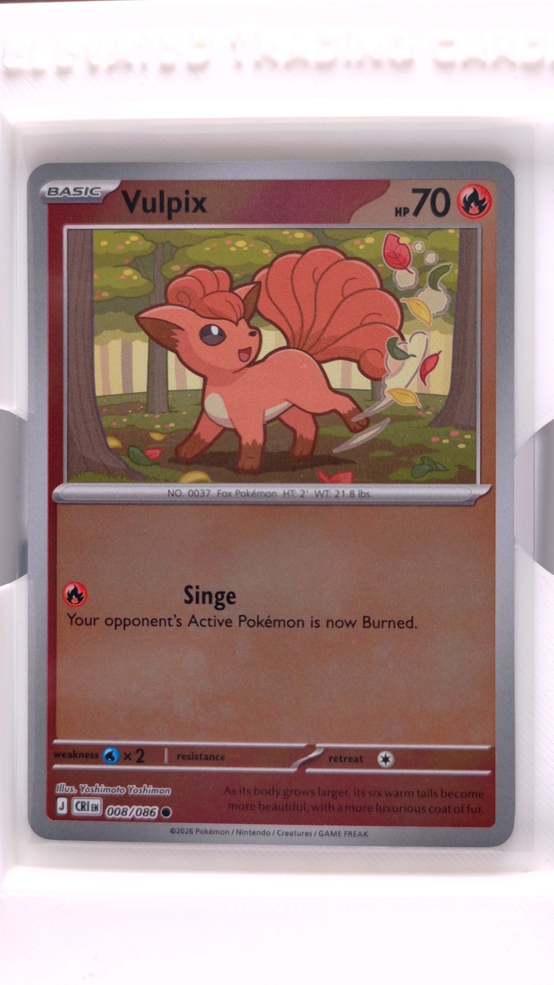 #8 Vulpix Reverse Holo Common - front