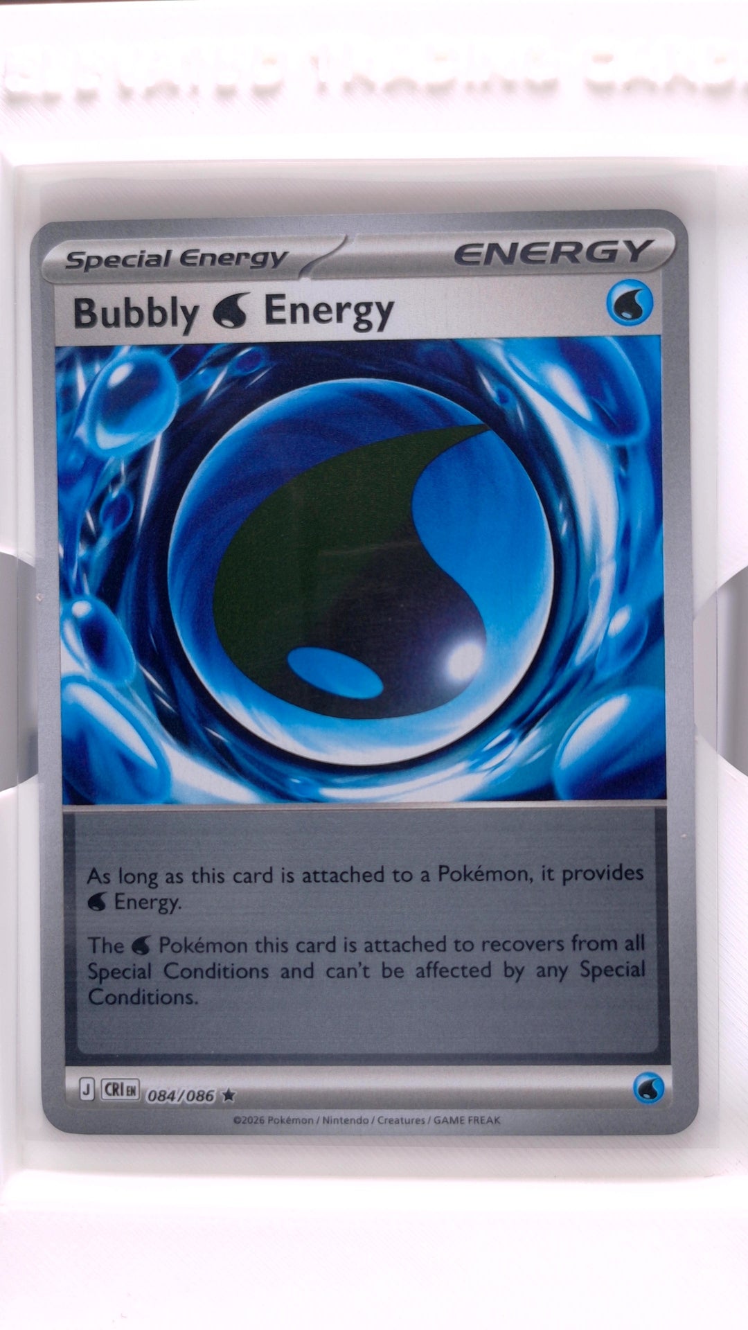 #84 Bubbly Water Energy Reverse Holo Rare - front
