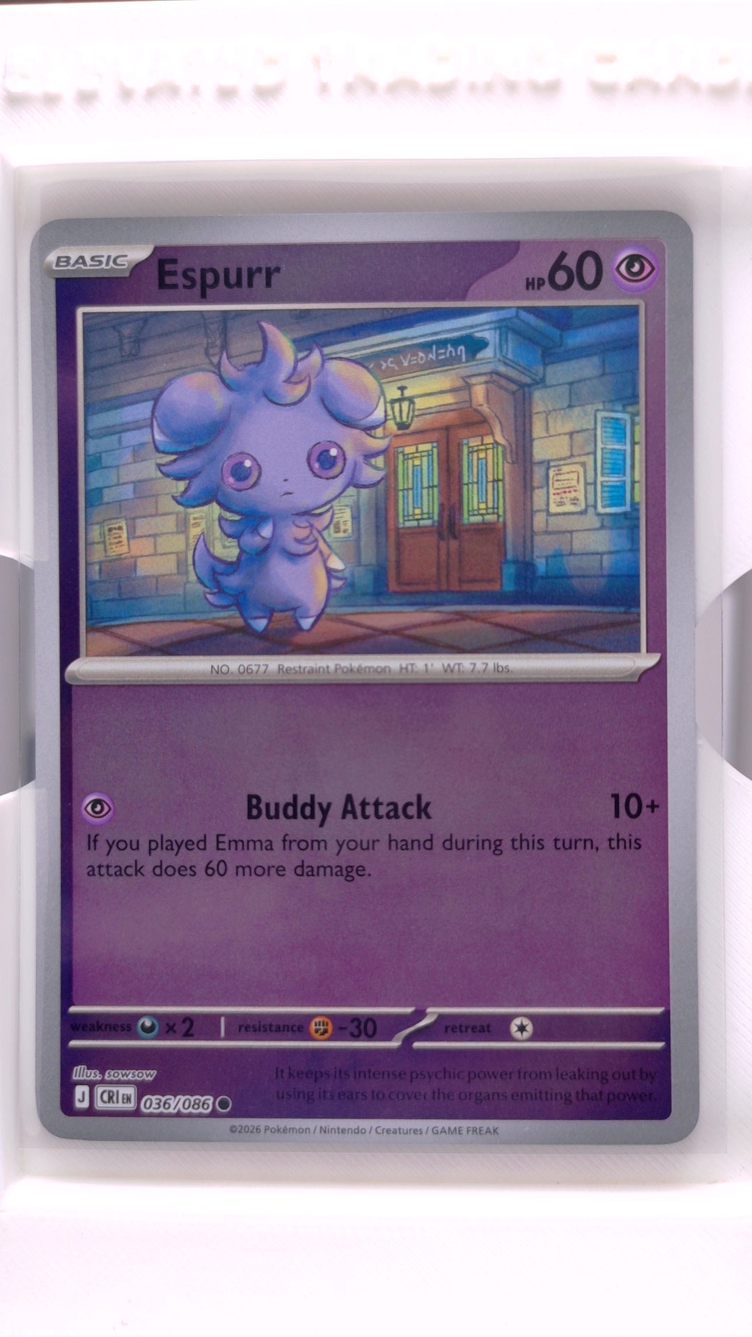 #36 Espurr Reverse Holo Common - front