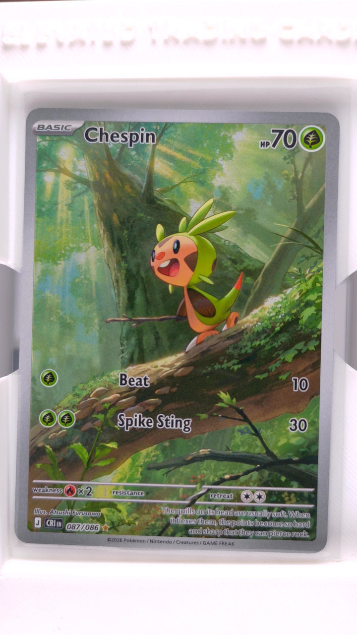 Pokémon: Mega Evolution — Chaos Rising Chespin #087/086 Illustration Rare — Front