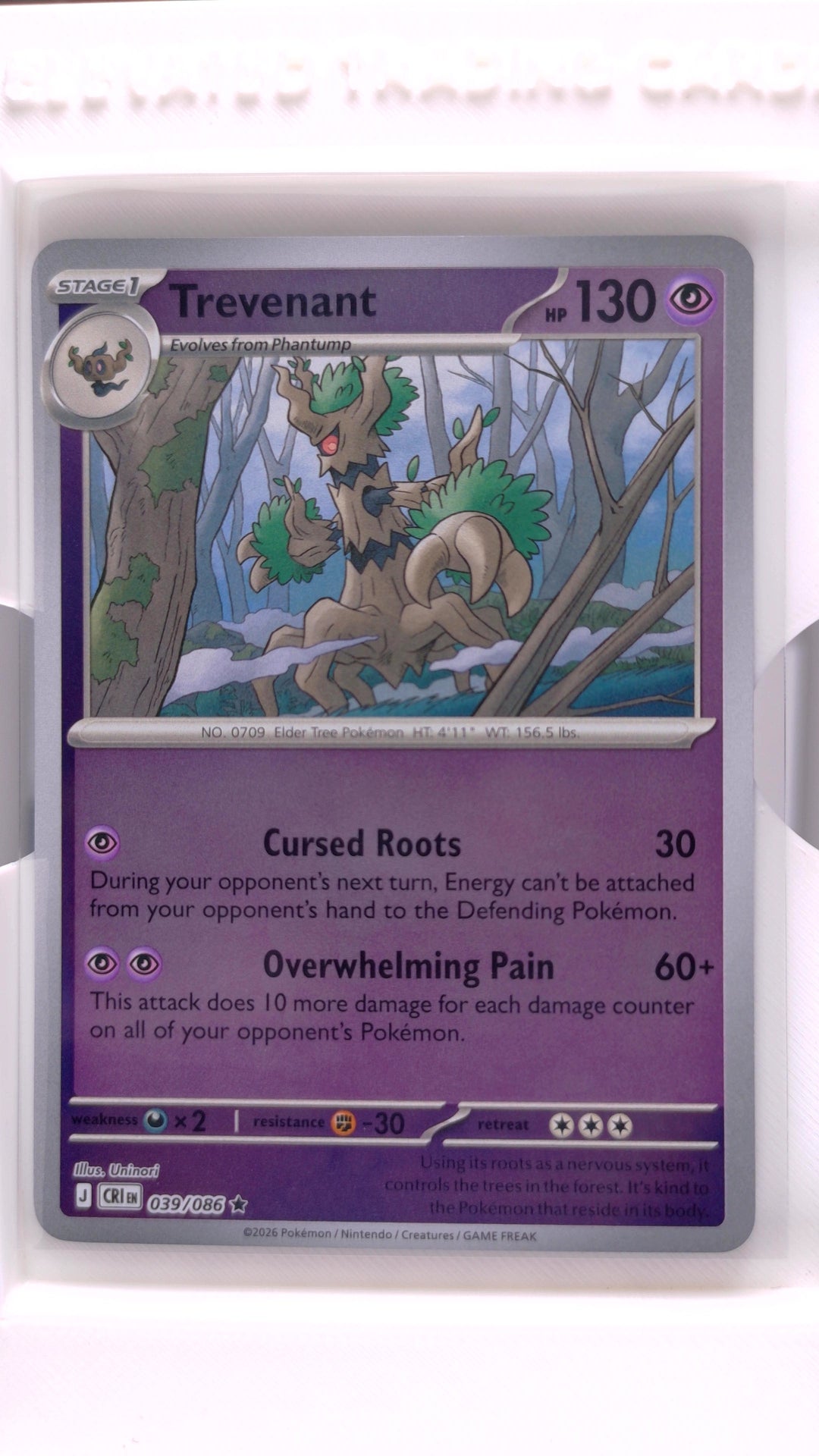 #39 Trevenant Reverse Holo Rare - front
