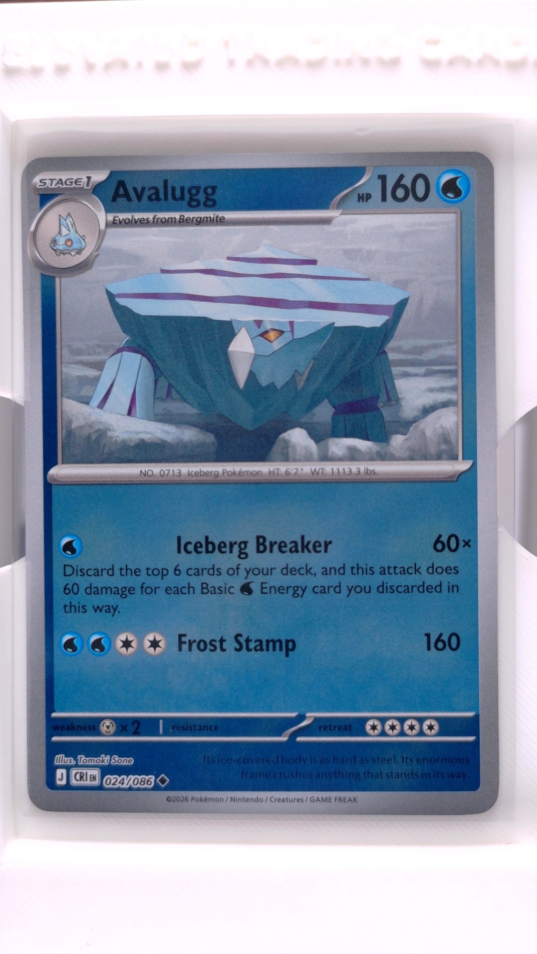 #24 Avalugg Reverse Holo Uncommon - front