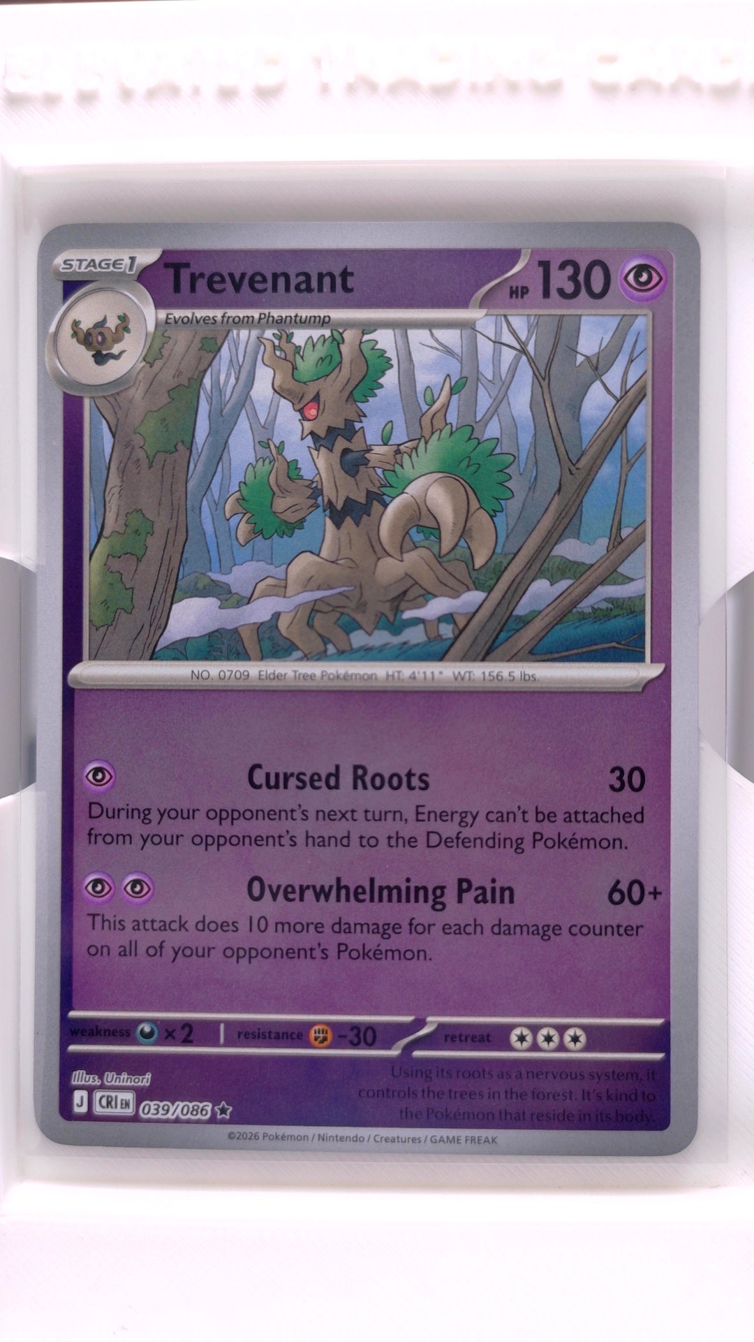 #39 Trevenant Reverse Holo Rare - front