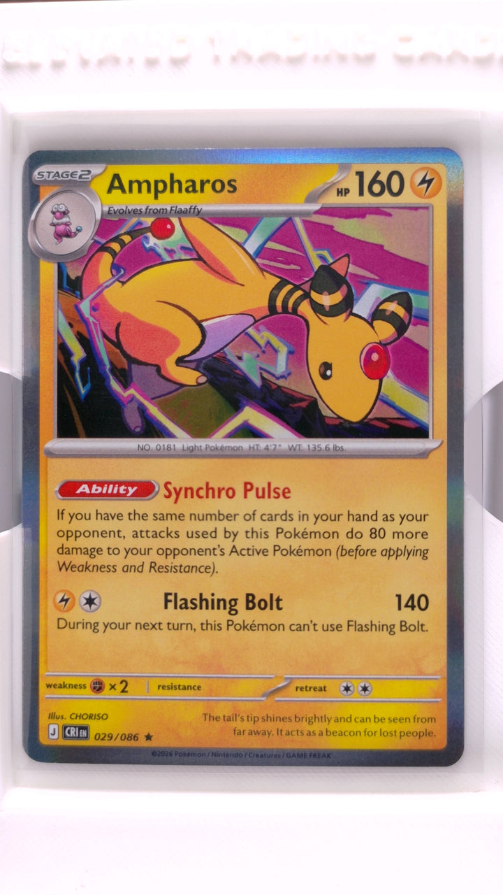 Pokémon: Mega Evolution — Chaos Rising Ampharos #029/086 Rare Holo — Front