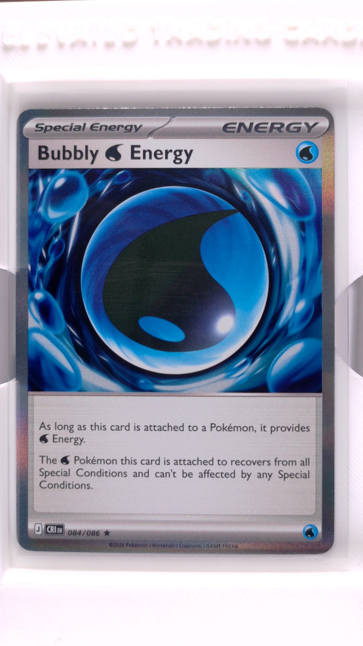 Pokémon: Mega Evolution — Chaos Rising Bubbly Water Energy #084/086 Rare Holo — Front