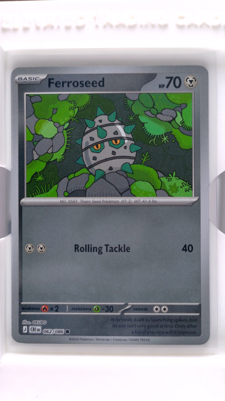 Pokémon: Mega Evolution — Chaos Rising Ferroseed #062/086 Common Reverse Holo — Front