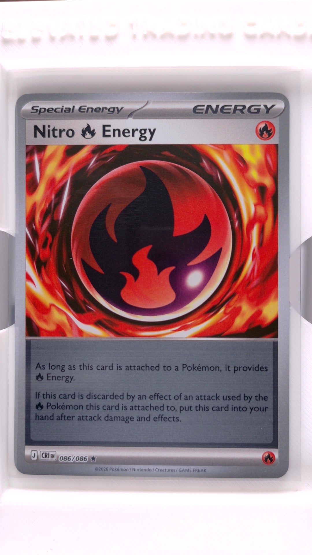 #86 Nitro Fire Energy Reverse Holo Rare - front