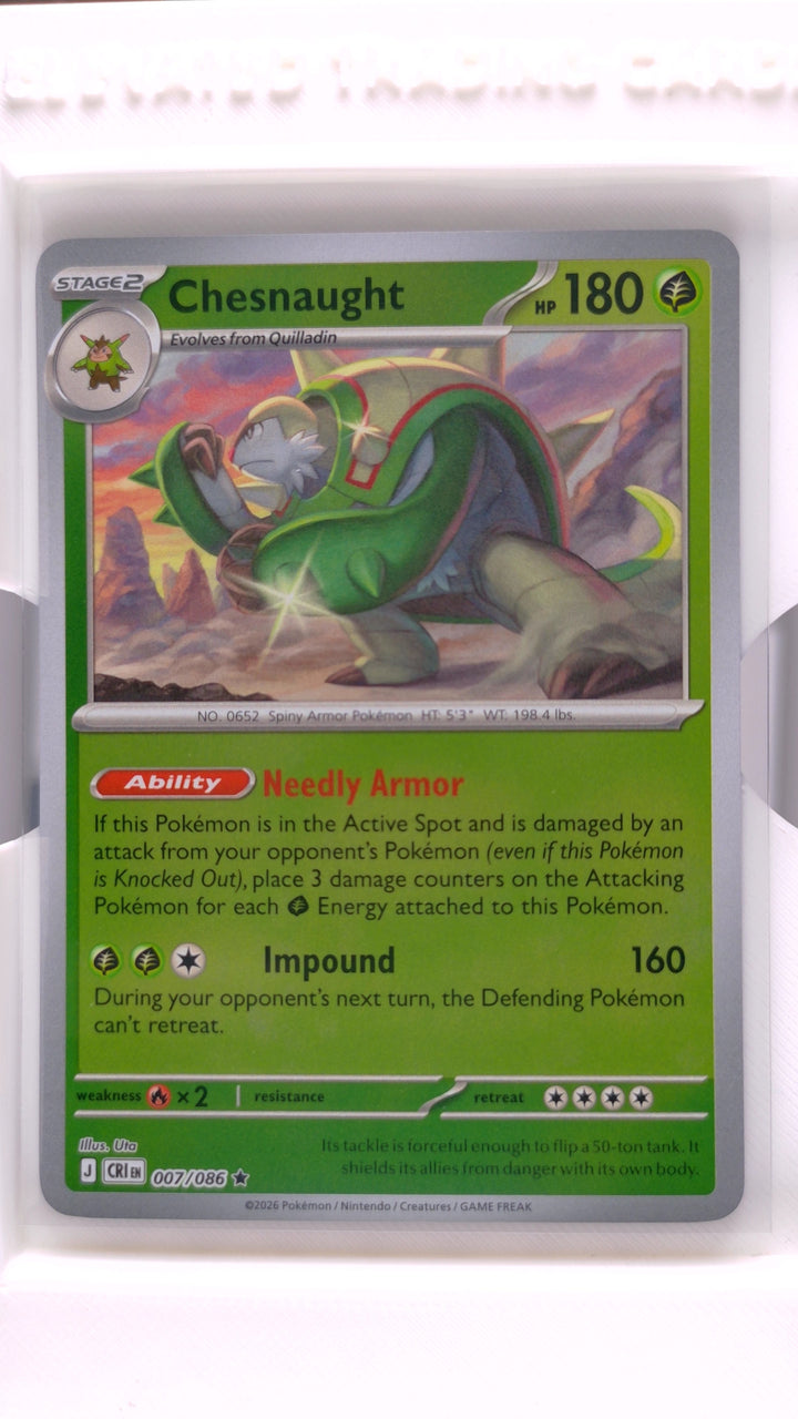 Pokémon: Mega Evolution — Chaos Rising Chesnaught #007/086 Rare Reverse Holo — Front