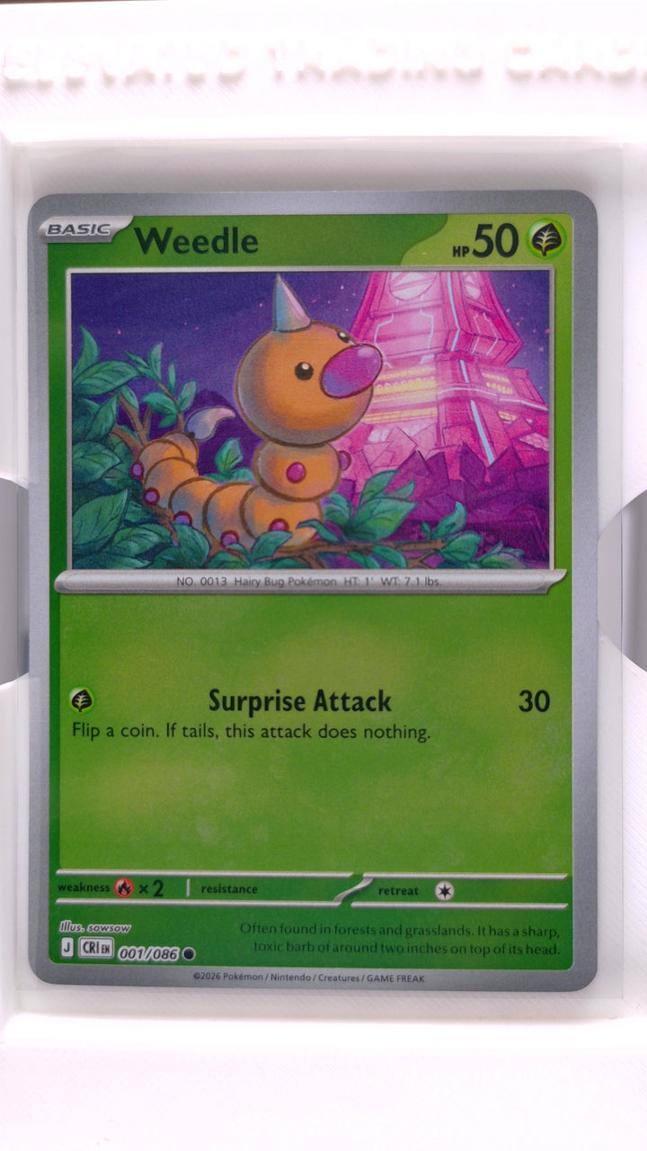 Pokémon: Mega Evolution — Chaos Rising Weedle #001/086 Common Reverse Holo — Front
