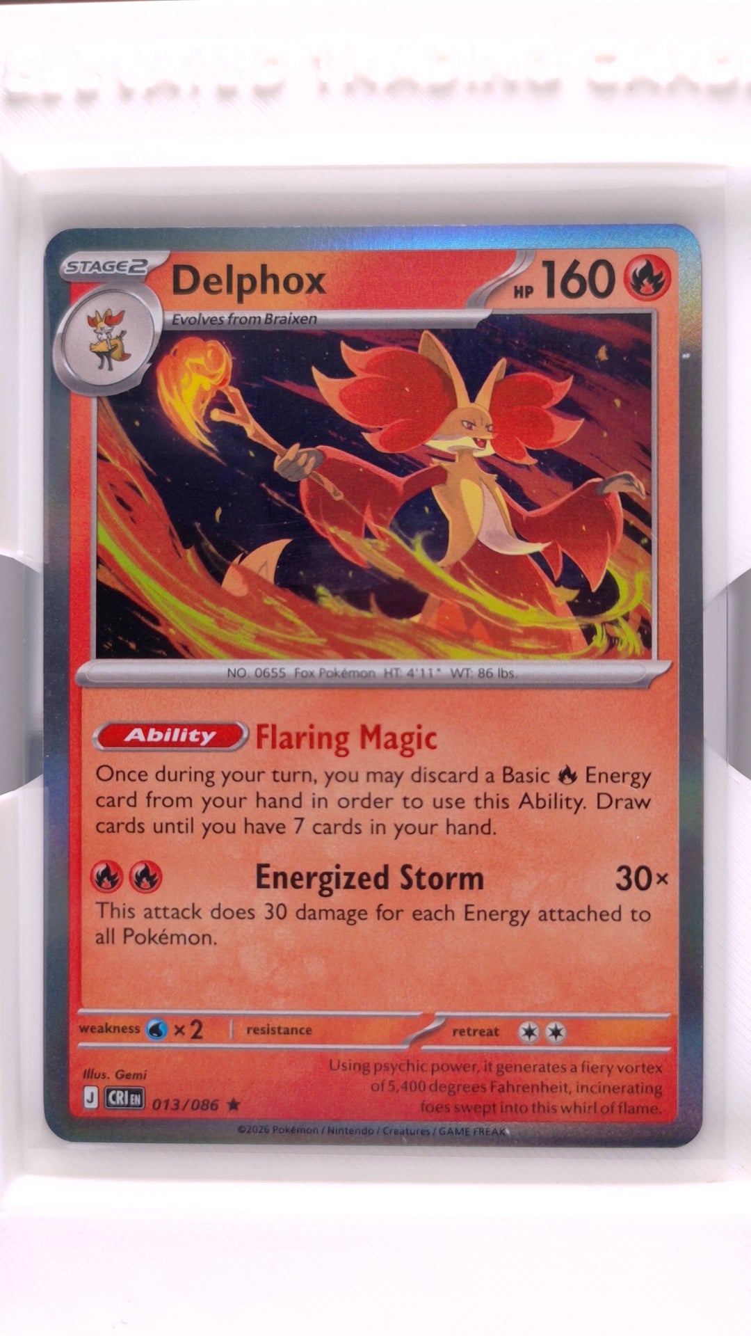 #13 Delphox Holo Rare - front
