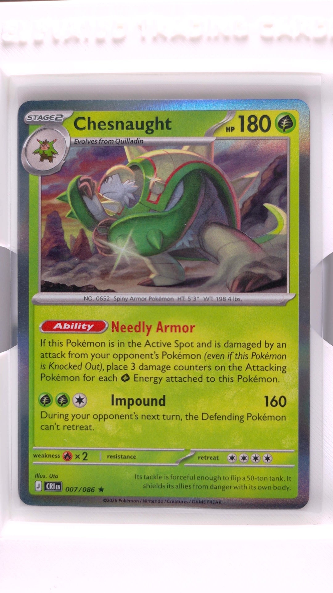 #7 Chesnaught Holo Rare - front