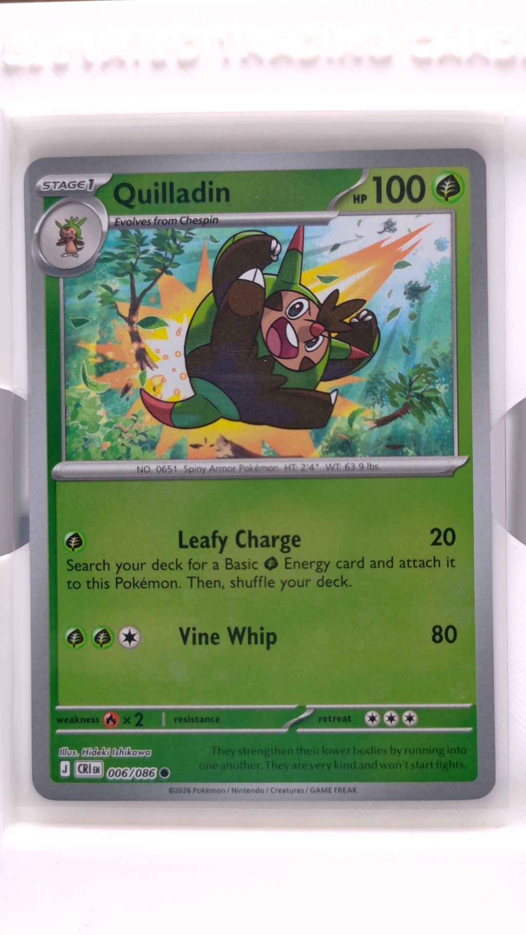 #6 Quilladin Reverse Holo Common - front