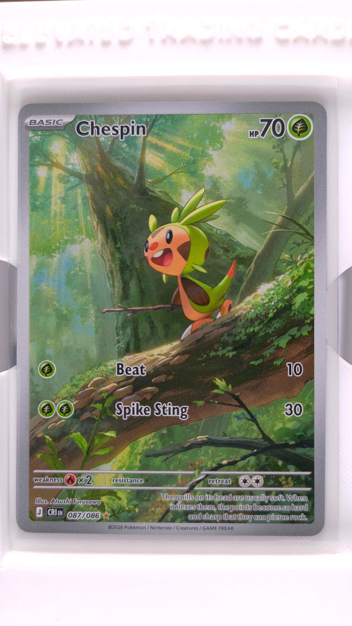 Pokémon: Mega Evolution — Chaos Rising Chespin #087/086 Illustration Rare — Front