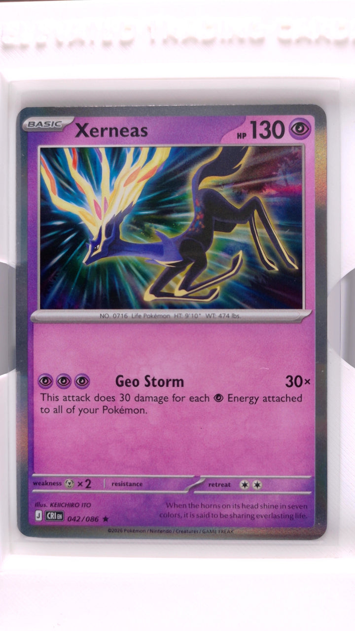 Pokémon: Mega Evolution — Chaos Rising Xerneas #042/086 Rare Holo — Front