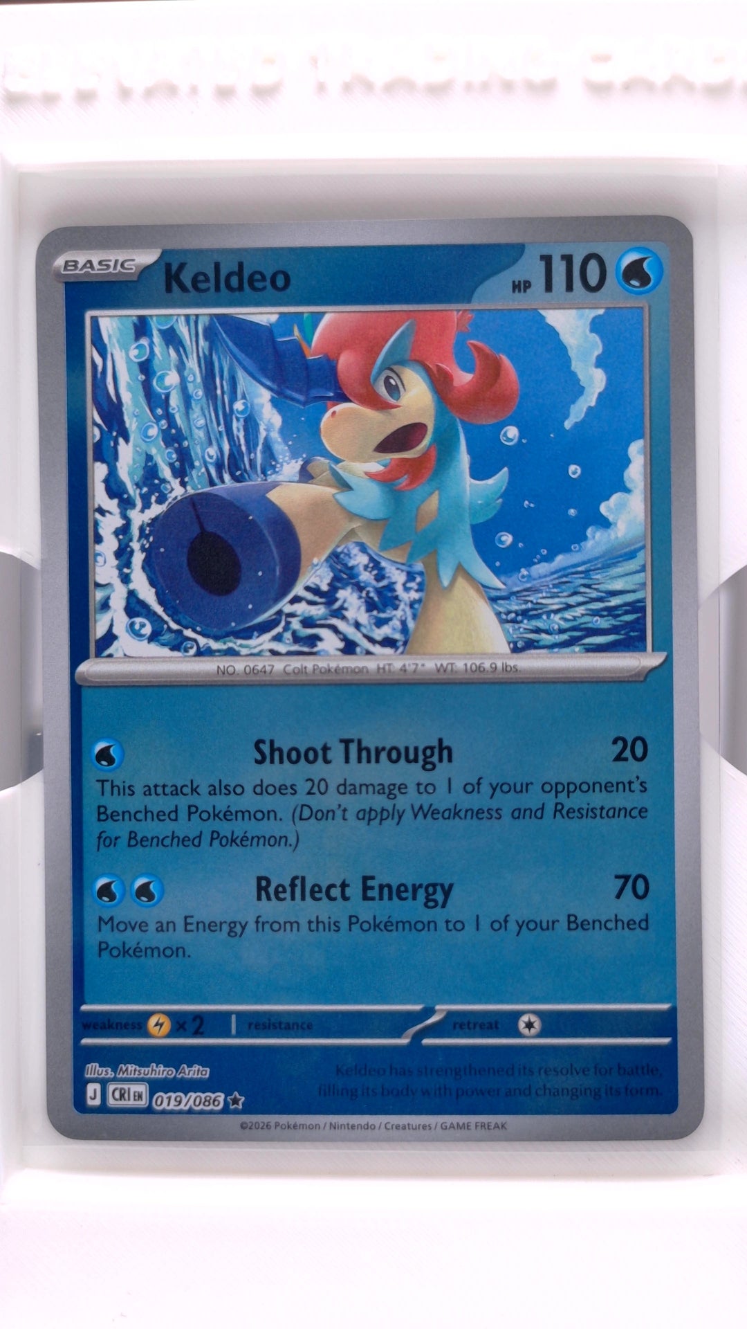 #19 Keldeo Reverse Holo Rare - front