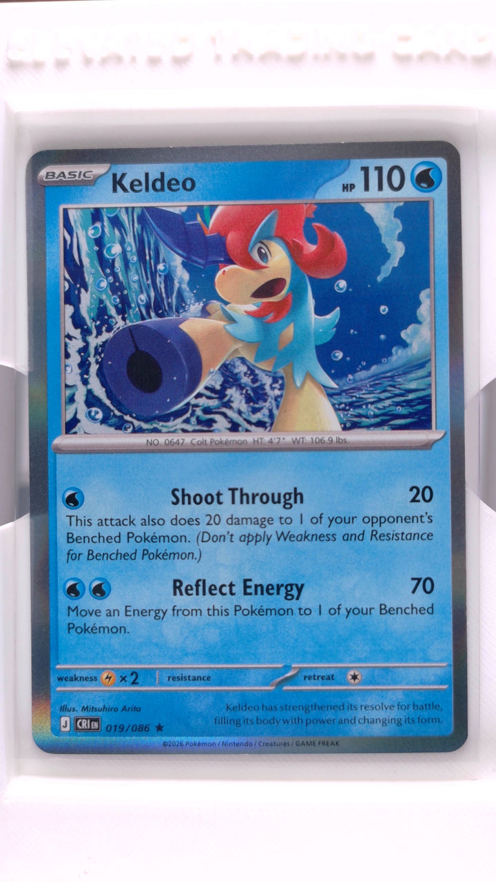 Pokémon: Mega Evolution — Chaos Rising Keldeo #019/086 Rare Holo — Front